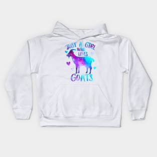 Just a girl who loves Goats Kids Hoodie